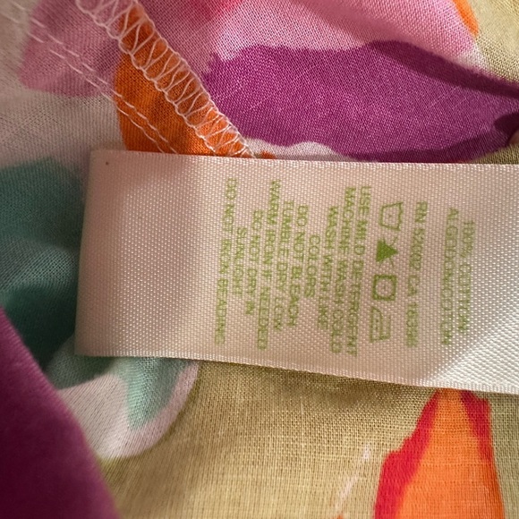 Sigrid Olsen Multicolor Floral Blouse Elegant Colorful Mature Pearl Detail Sz SP - Picture 9 of 10